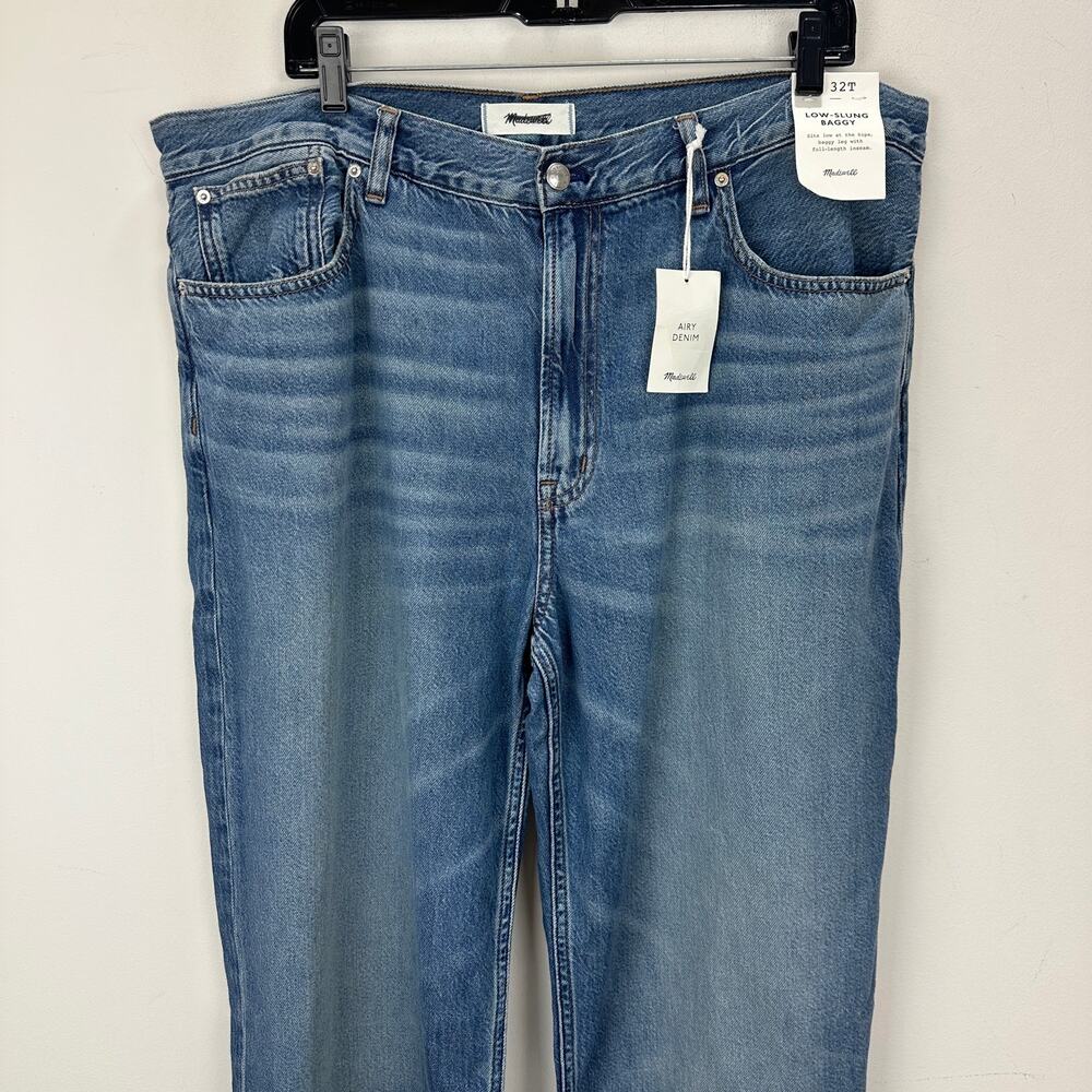 Madewell Tall Low Slung Baggy Jeans Airy Denim Pickett Wash Blue US 32T NWT - Picture 8 of 15